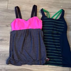 Lululemon workout tanks with built in bras